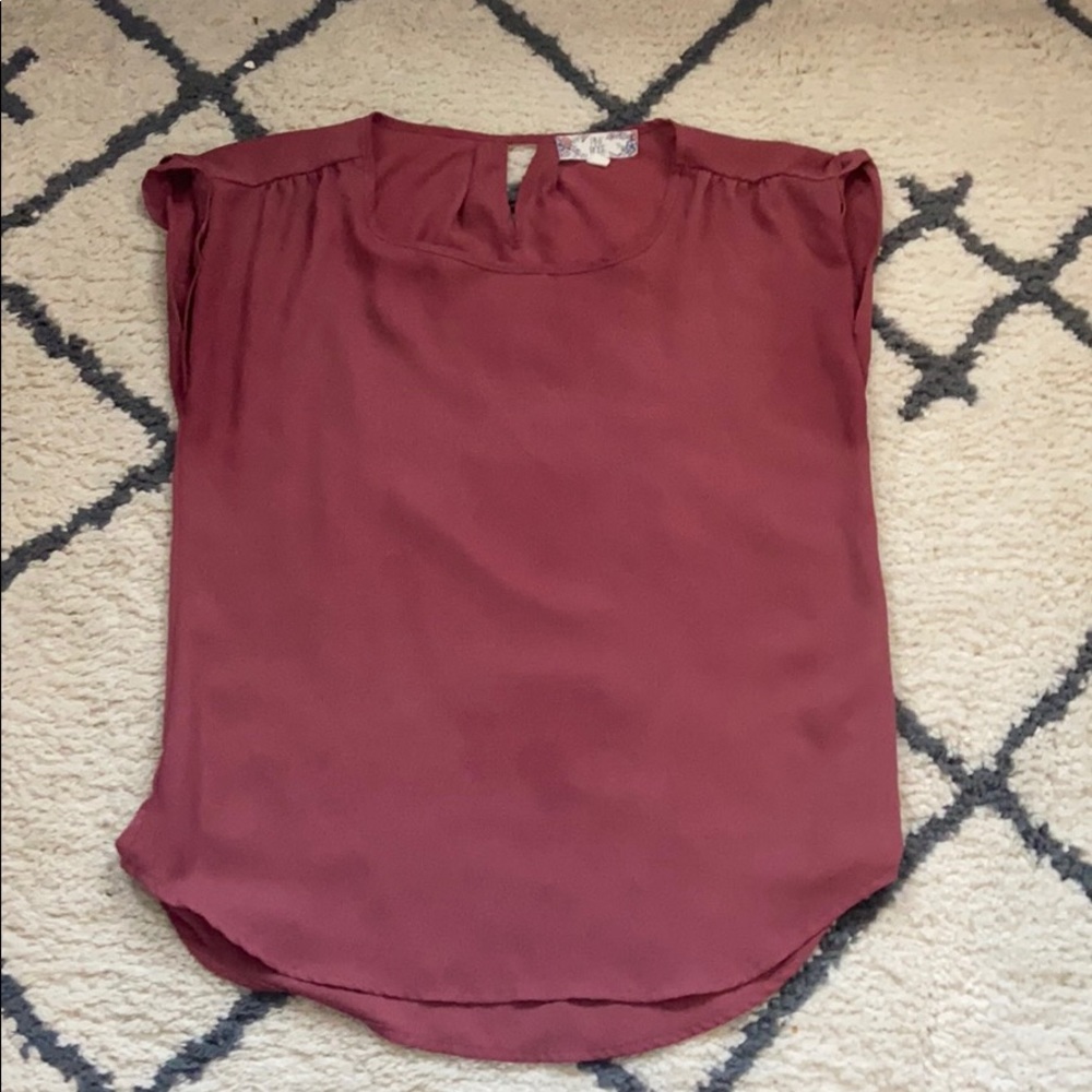 Pink rose high neck top